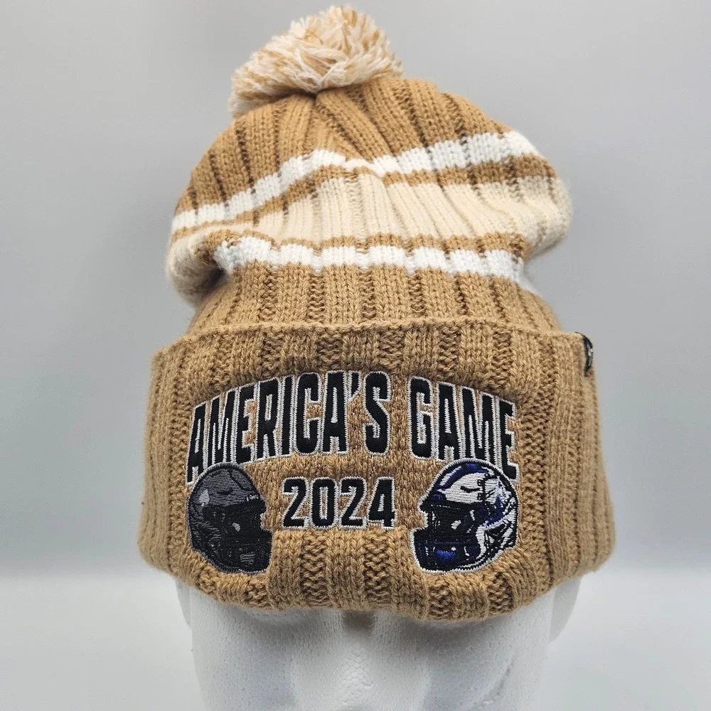 Army Navy Game 2024 Knit Beanie Hat w/ Pom '47 Brand Khaki Pom Cuff Knit New NWT